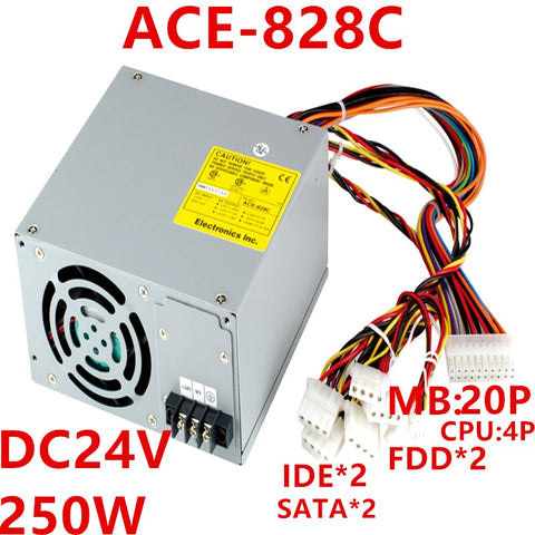 New Original PSU  IEI ATX DC24V 250W Switching Power Supply ACE-828C ACE-828C-RS ACE-828CRS
