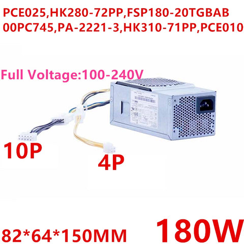 New Original PSU Power Supply Lenovo 10Pin 180W Power Supply PCE025 PCE010 PCG010 HK280-72PP FSP180-20TGBAB PA-2181-2 HK310-71PP
