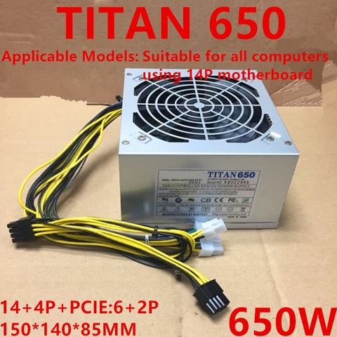 New Original PSU Power Supply Lenovo 14Pin 650W Switching Power Supply TITAN650 HK650-52PEP