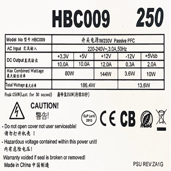 New Original PSU Power Supply Lenovo 20Pin 250W Switching Power Supply HBC009