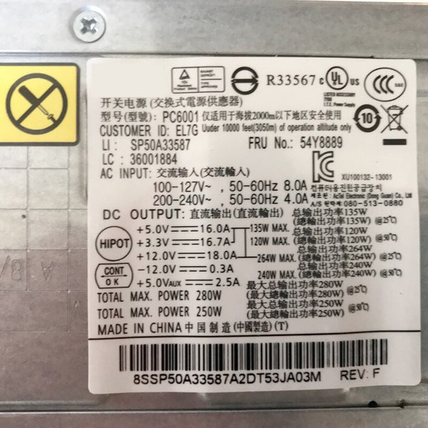 New Original PSU Power Supply Lenovo 280W Power Supply HK380-12GP PC6001 DPS-280FBA PS-5281-7VR FSP280-50EPA PC9008 PS-5281-02VA-RoHS