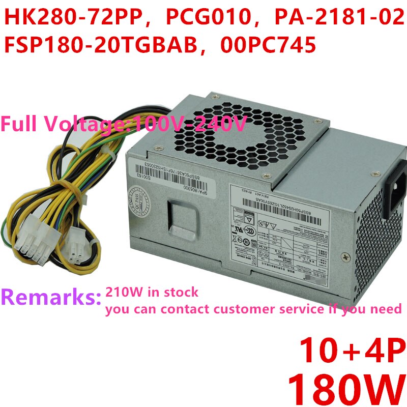 New Original PSU Power Supply Lenovo 3060 G5060 E74S M9010 90 410 610 10Pin 180W Power Supply HK280-72PP PCG010 PA-2181-02 FSP180-20TGBAB