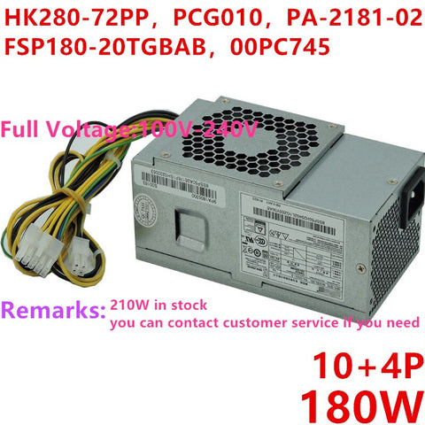 New Original PSU Power Supply Lenovo 3060 G5060 E74S M9010 90 410 610 10Pin 180W Power Supply HK280-72PP PCG010 PA-2181-02 FSP180-20TGBAB