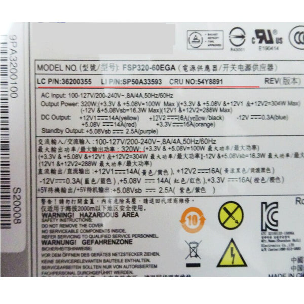 New Original PSU Power Supply Lenovo 320W Switching Power Supply FSP320-60EGA PC6001 PC9008 HK380-12GP DPS-280FB 45j9431