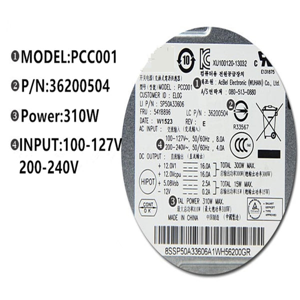 New Original PSU Power Supply Lenovo H530 M8400T TS140 14Pin 310W Power Supply PCC001 PCB033 HK380-16FP FSP280-40PA PCE021 FSP310-40AGBAA