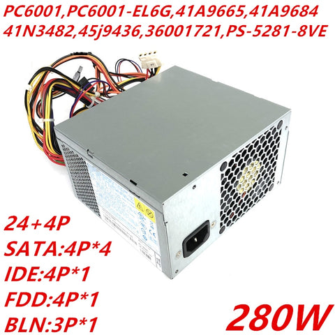 New Original PSU Power Supply Lenovo IBM M58 A57 M57 A58 280W Power Supply PC6001 41A9665 41A9684 41N3482 45j9436 36001721 PS-5281-8VE