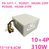 New Original PSU For Lenovo M4600 E74 M710T 8600 4095 4200 4601c 4900 10Pin 310W Power Supply PA-3311-1 PCE027 HK280-23PP PCE028