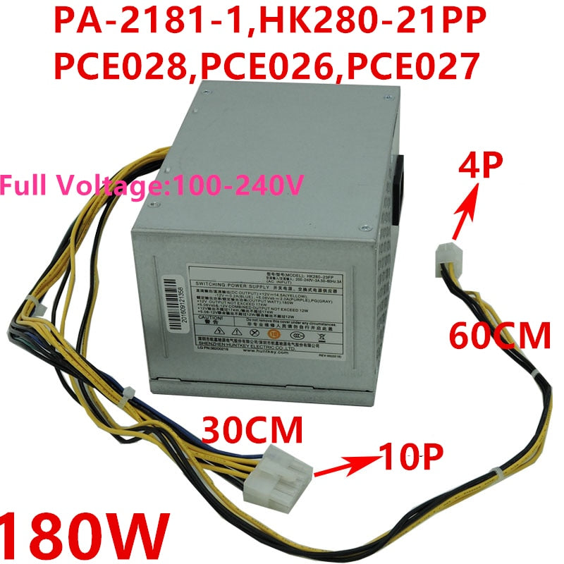 New Original PSU Power Supply Lenovo M4600 M4650 E74 E700 M710T M8600 10Pin 180W Power Supply PA-2181-1 HK280-21PP PCE028 PCE026 PCE027