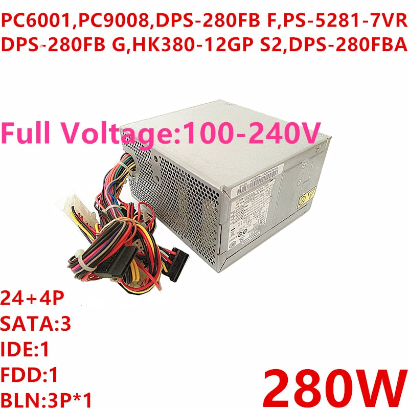 New Original PSU Power Supply Lenovo M58 57 280W Power Supply PC6001 PC9008 DPS-280FB F PS-5281-8VE DPS-280FB G HK380-12GP S2 DPS-280FB A