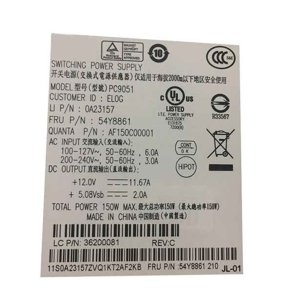 New Original PSU Power Supply Lenovo M9000z M9080Z M9060Z M7191Z M9090Z S600 M70Z 150W Power Supply 54Y8861 PC9051 PS-2151-01 DPS-150QB A