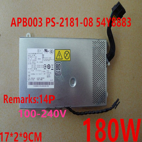 New Original PSU Power Supply Lenovo S700 S740 S780 S800 S850 B85 E93Z 14Pin 180W Power Supply APB003 PS-2181-08 54Y8883 HKF1802-3D