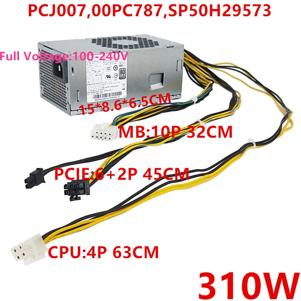 New Original PSU Power Supply Lenovo TFX M310 410 610 710 90 H3060 5060 510 B415 10Pin 310W Power Supply PCJ007 00PC787 SP50H29573