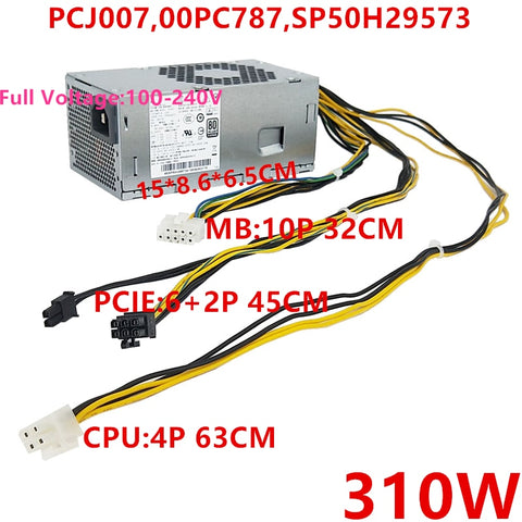 New Original PSU Power Supply Lenovo TFX M310 410 610 710 90 H3060 5060 510 B415 10Pin 310W Power Supply PCJ007 00PC787 SP50H29573