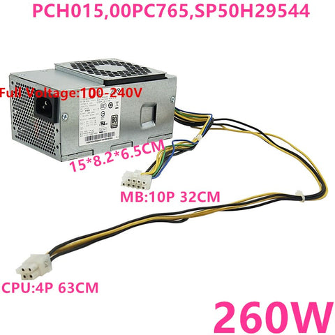 New Original PSU Power Supply Lenovo TFX M310 410 610 710 H3060 5060 510s 10Pin 260W Power Supply PCH015 FSP260-20TLA HK360-71PP PCK012
