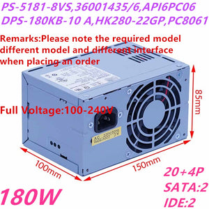 New Original PSU Power Supply Lenovo U1011 1015 1019 180W Power Supply PS-5181-8VS FSP180-50PSA API6PC06 DPS-180KB-10 A HK280-22GP PC8061