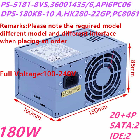 New Original PSU Power Supply Lenovo U1011 1015 1019 180W Power Supply PS-5181-8VS FSP180-50PSA API6PC06 DPS-180KB-10 A HK280-22GP PC8061