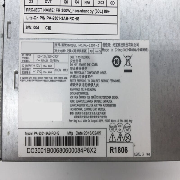 New Original PSU Power Supply Liteon 6Pin 300W Switching Power Supply PA-2301-3 D17-300P2A