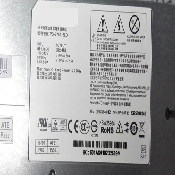 New Original PSU  Liteon 750W Switching Power Supply PS-2751-5LD