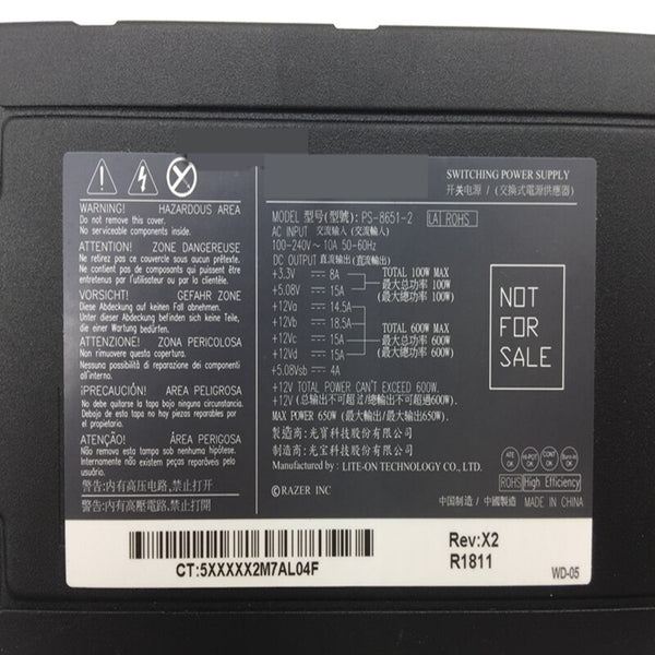 New Original PSU Power Supply Liteon Pazer 650W Switching Power Supply PS-8651-2