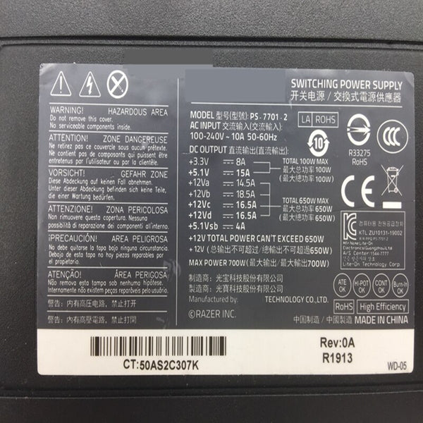 New Original  PSU Power Supply Liteon Pazer 700W Switching Power Supply PS-7701-2 PS-8651-2