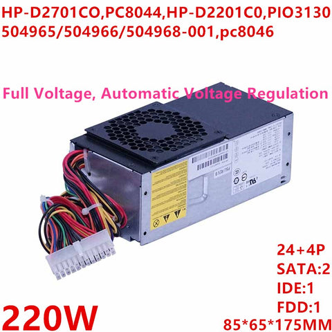 New OriginalPSU Power Supply HP TFX S5000 5118 5716 5721 220W Power Supply HP-D2701CO PC8044 HP-D2201C0 PIO3130 PC8045 pc8046 TFX0220D5WA