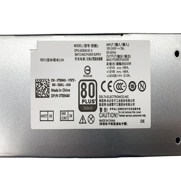 New PSU Power Supply Dell Optiplex 3040 3650 3046 5040 7040 7050 8Pin 600W Power Supply DPS-600EM-00 L180ES-00 D180ES-00 D240EM-00