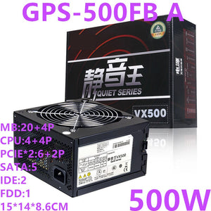 New PSU For Delta Brand VX500 ATX RTX2060 Mute Wide Desktop Computer Power Supply Rated 500W Peak 600W Power Supply GPS-500FB A