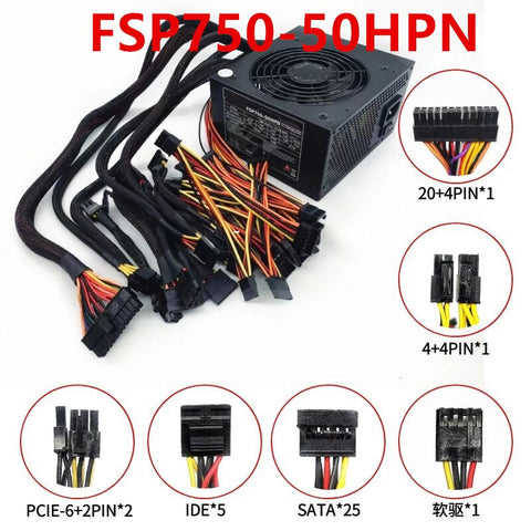 New PSU  Power Supply FSP Support 25 Disk Positions Multi Bit Hard Disk And Dual Graphics Card SATA*25 750W Power Supply FSP750-50HPN