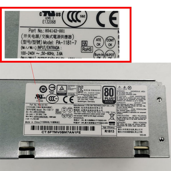 NEW Power Supply  PSU For HP 280G2 6Pin 180W Power Supply DPS-180AB-22A PA-1181-7 PS-1181-7 PCH018 PCF011 900702-001 854142-001 854142-003