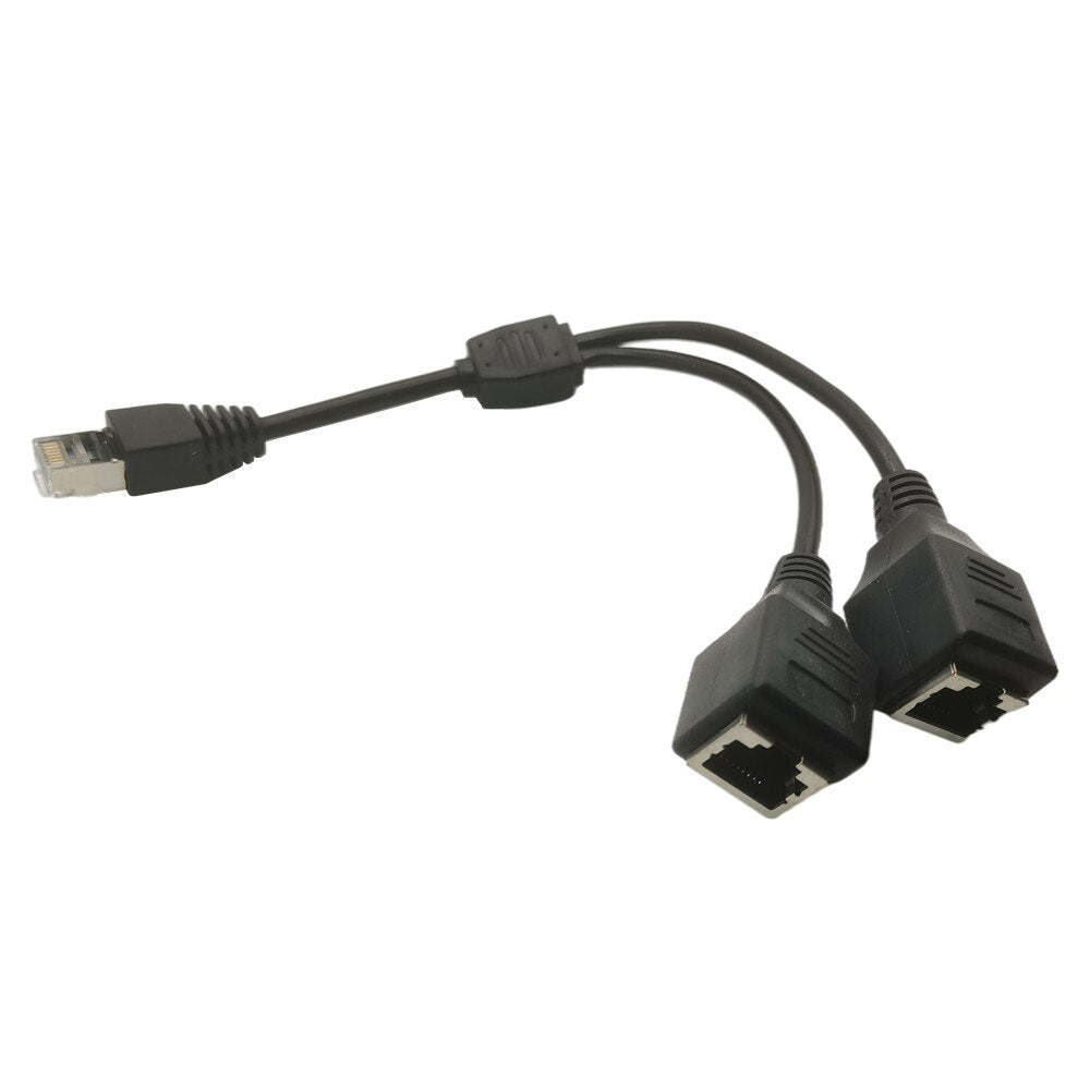 RJ45 Network Splitter Adapter Cable 1 Male to 2 Female Socket Port LAN Ethernet Network Splitter Y Adapter Cable