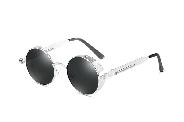 Silver Black JACOB Vintage Steampunk Sunglasses