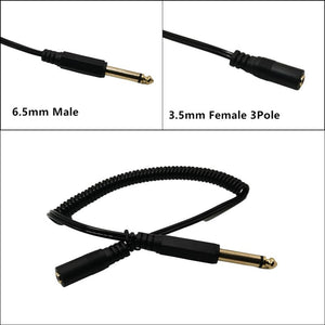 Spring type Jack 3.5mm 3Pole Female to 6.35mm Mono Male Cable 1/8" to 1/4" Adapter