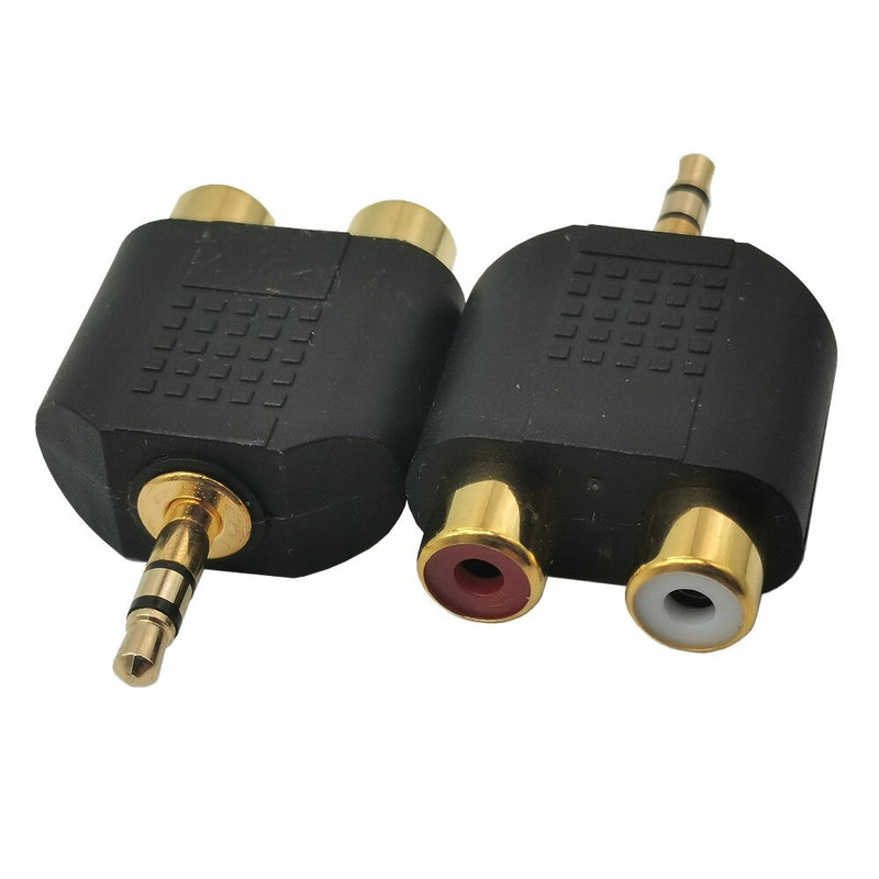 Stereo RCA Splitter Connector 3.5 mm Male to 2 RCA Female Audio Adapter for Computer Speaker Earphone Headphone