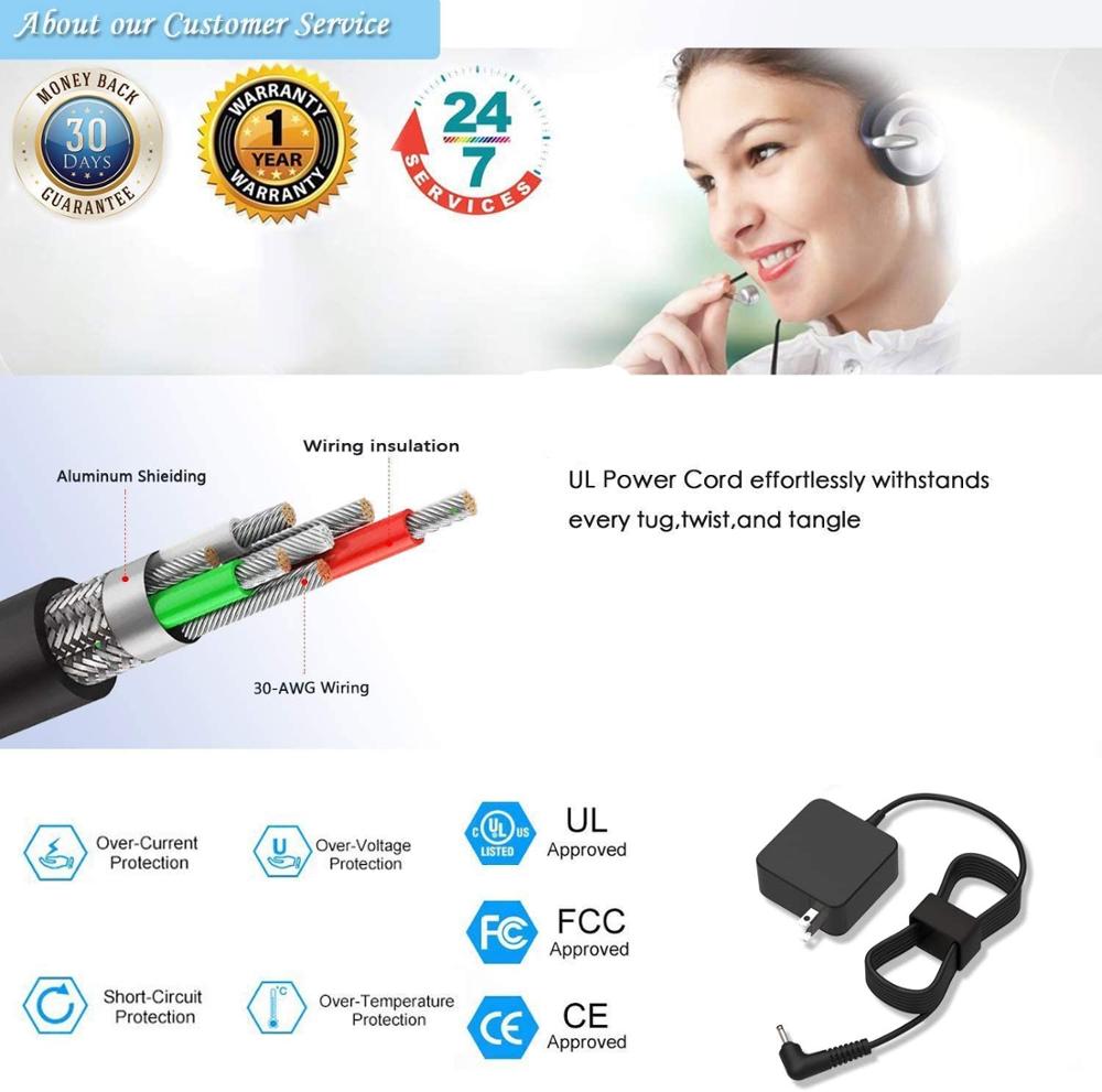 Genuine 7.5Ft AC Charger Fit for Samsung 11.6" Chromebook 3 2 XE500C13 PA-1250-98 XE501C13 XE303C12 Adapter Supply Cord