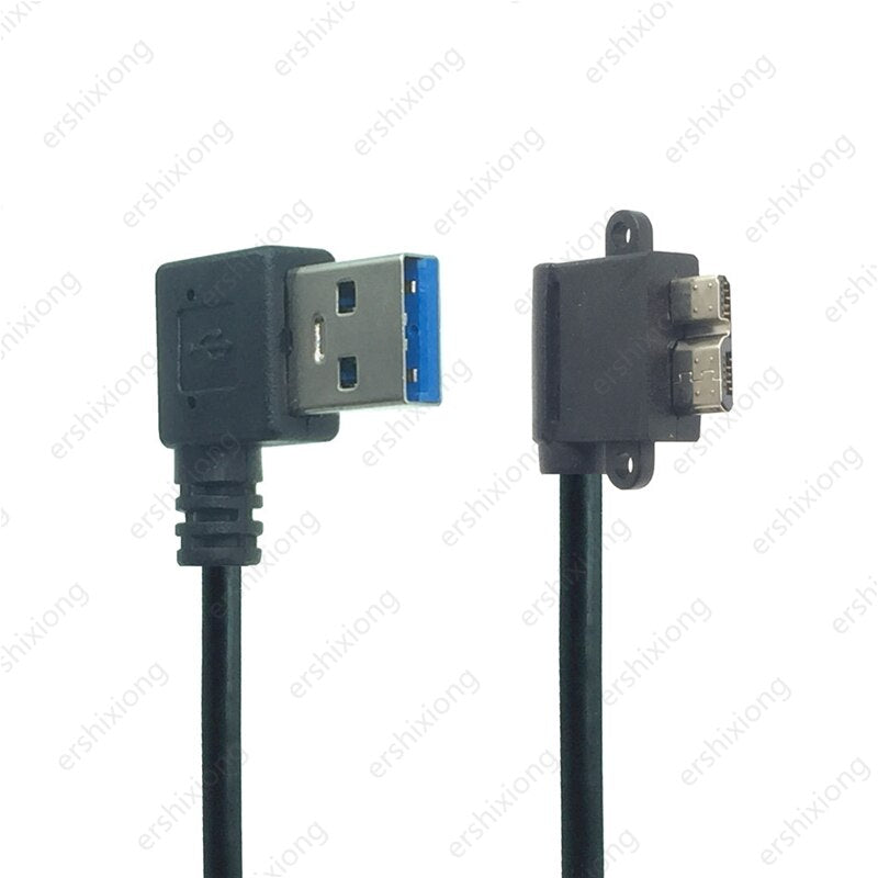 UP & Down & Left & Right Angled 90 Degree USB3.0 USB 3.0 A Male to Micro B Male 90 Degree Cable Black 0.3M