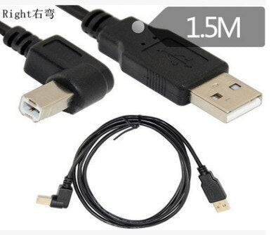 USB 2.0 A Male to USB B Male Type B BM Up&Down&Right & Left Angle Printer scanner 90 degree cable 150cm BM Angled Cable