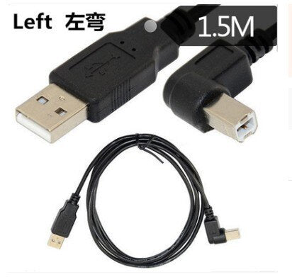 USB 2.0 A Male to USB B Male Type B BM Up&Down&Right & Left Angle Printer scanner 90 degree cable 150cm BM Angled Cable