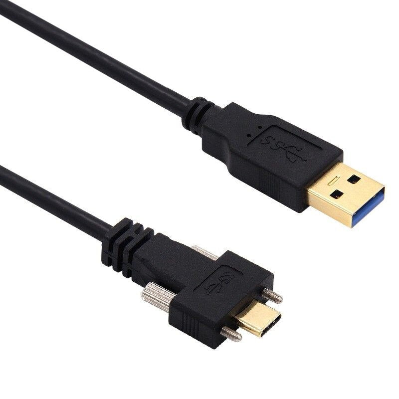 USB 3.0 A Male to USB 3.1 Type C USB-C Type-C with Dual Screws Locking Male Data Cable Standard USB3.0 Panel Mount Type