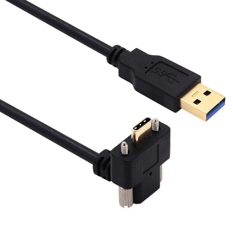 USB 3.0 A Male to USB 3.1 Type C USB-C Type-C with Dual Screws Locking Male Data Cable Standard USB3.0 Panel Mount Type