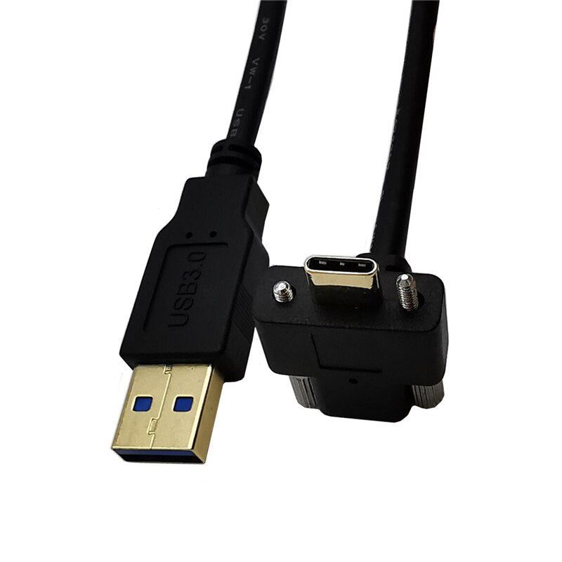 USB 3.0 A Male to USB 3.1 Type C USB-C Type-C with Dual Screws Locking Male Data Cable Standard USB3.0 Panel Mount Type