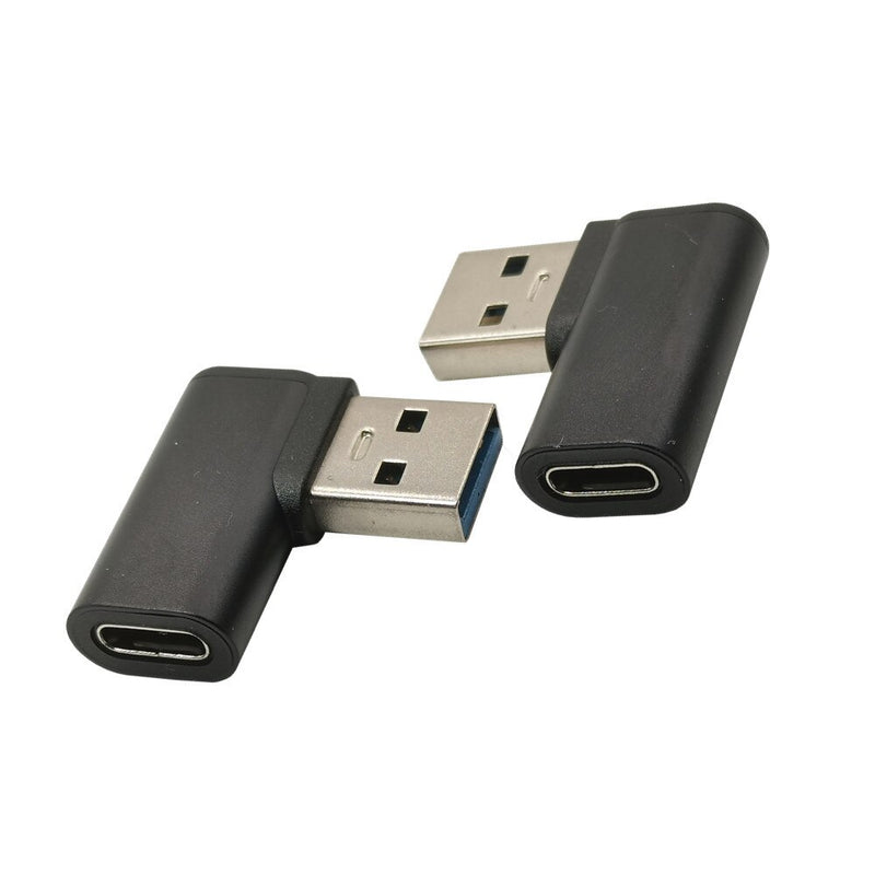 USB 3.0 Adapter Right Angle to Type C Female Connector USB3.0 90 Degree Left&Right Alloy Adaptor Black Silver