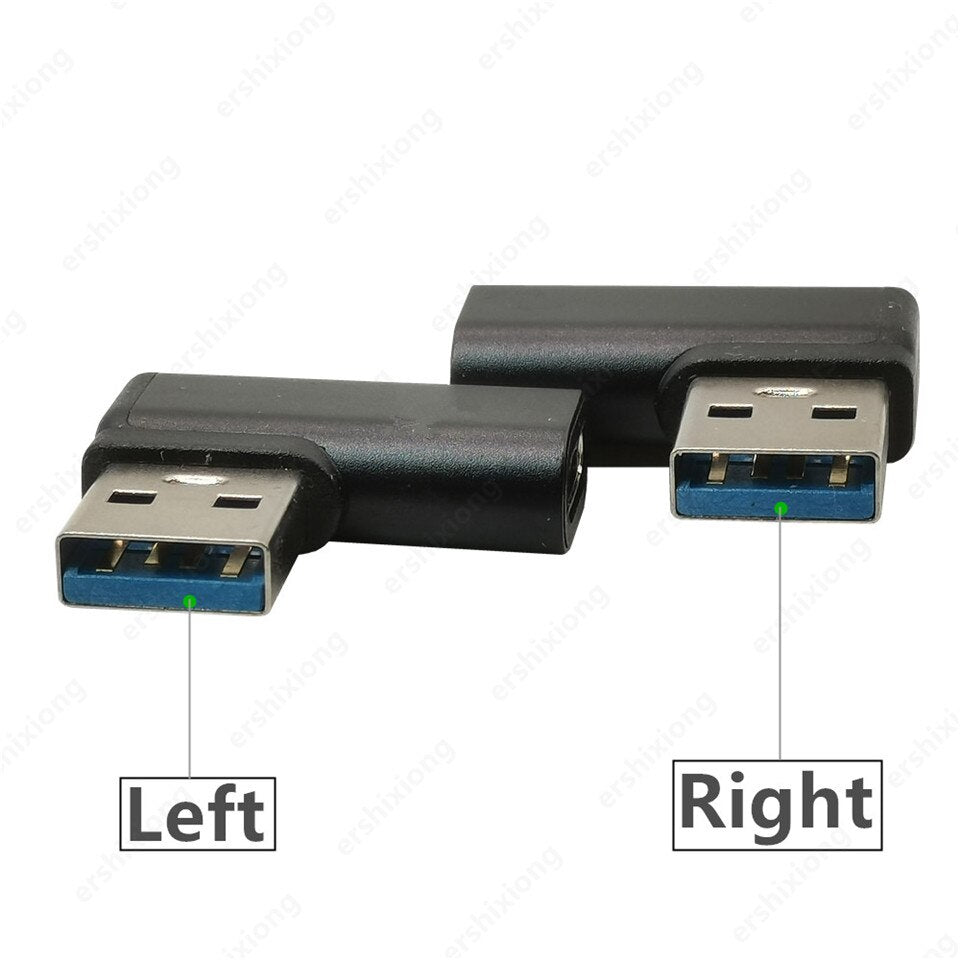 USB 3.0 Adapter Right Angle to Type C Female Connector USB3.0 90 Degree Left&Right Alloy Adaptor Black Silver