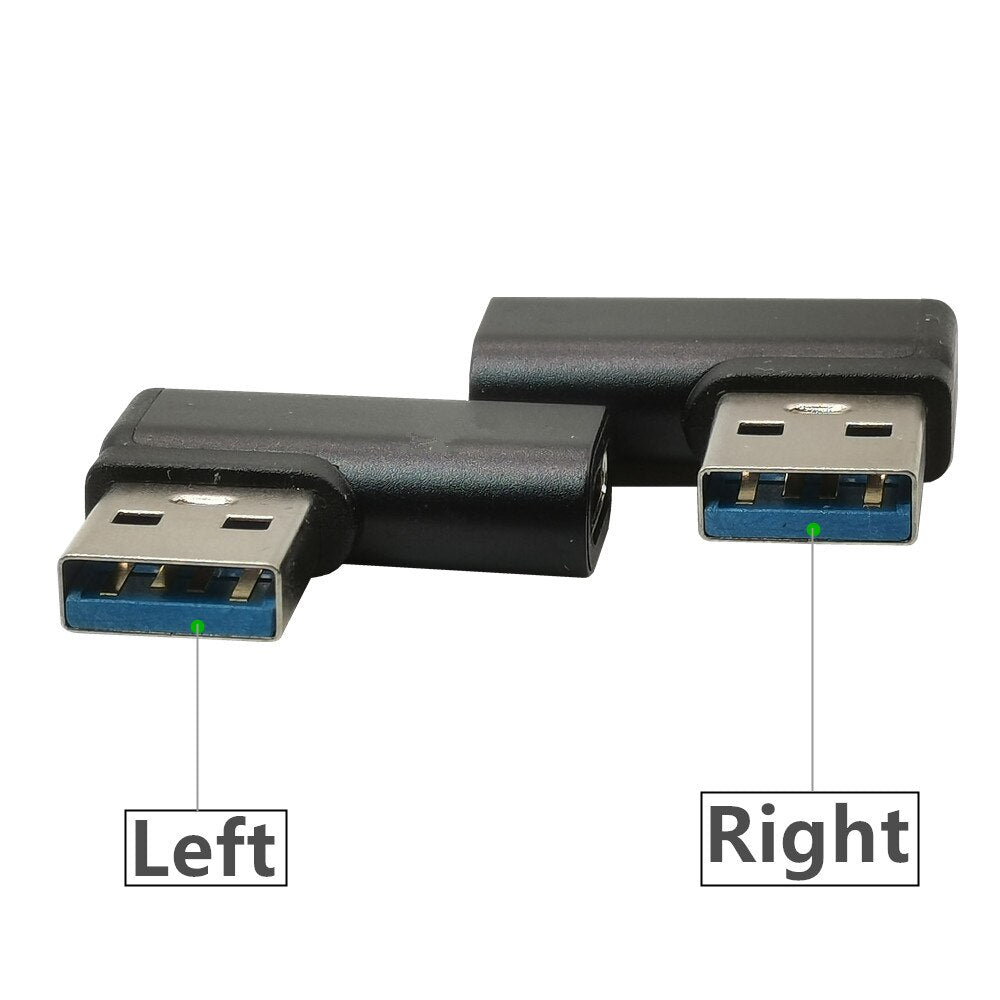 USB 3.0 Adapter Right Angle to Type C Female Connector USB3.0 90 Degree Left&Right Alloy Adaptor Black Silver