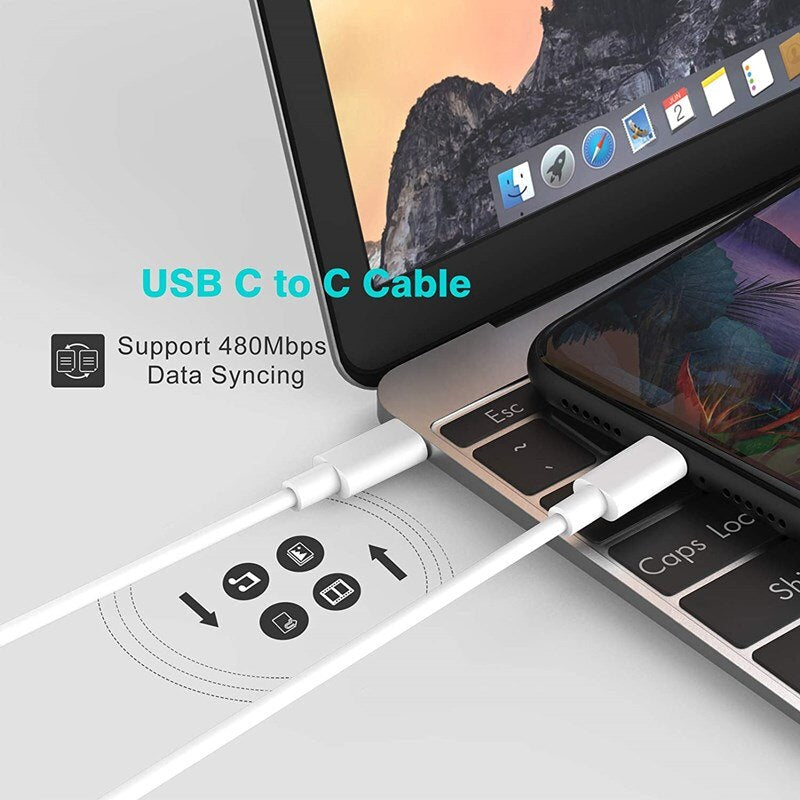 USB C to USB C Cable PD Type C Charging Cable for MacBook Pro 2020, iPad Pro, iPaAir 4, LG and Other USB C Charger 3.3FT