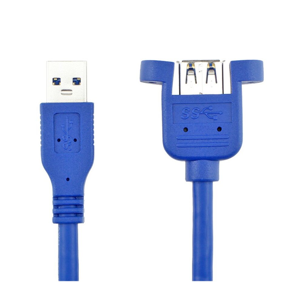 USB Cable 3.0 Extension Male to Female extender cable cord Dual Shielded  Screw Panel Mount 0.3M 0.6M 1M 1.5M 3M 5M