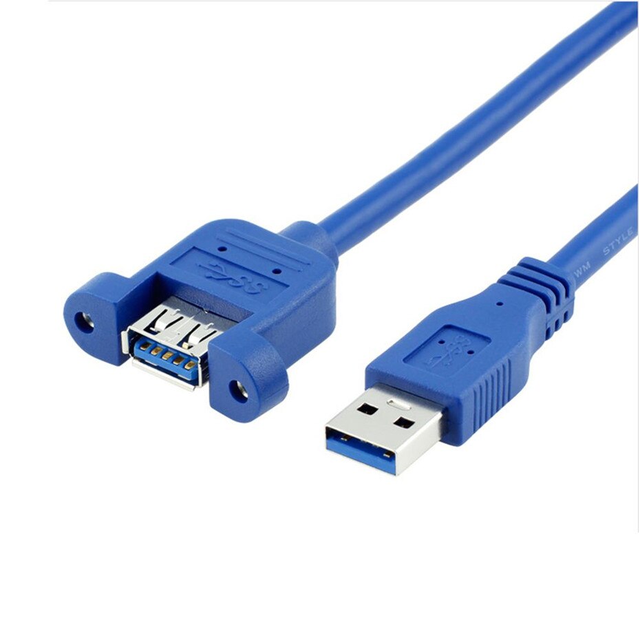 USB Cable 3.0 Extension Male to Female extender cable cord Dual Shielded  Screw Panel Mount 0.3M 0.6M 1M 1.5M 3M 5M