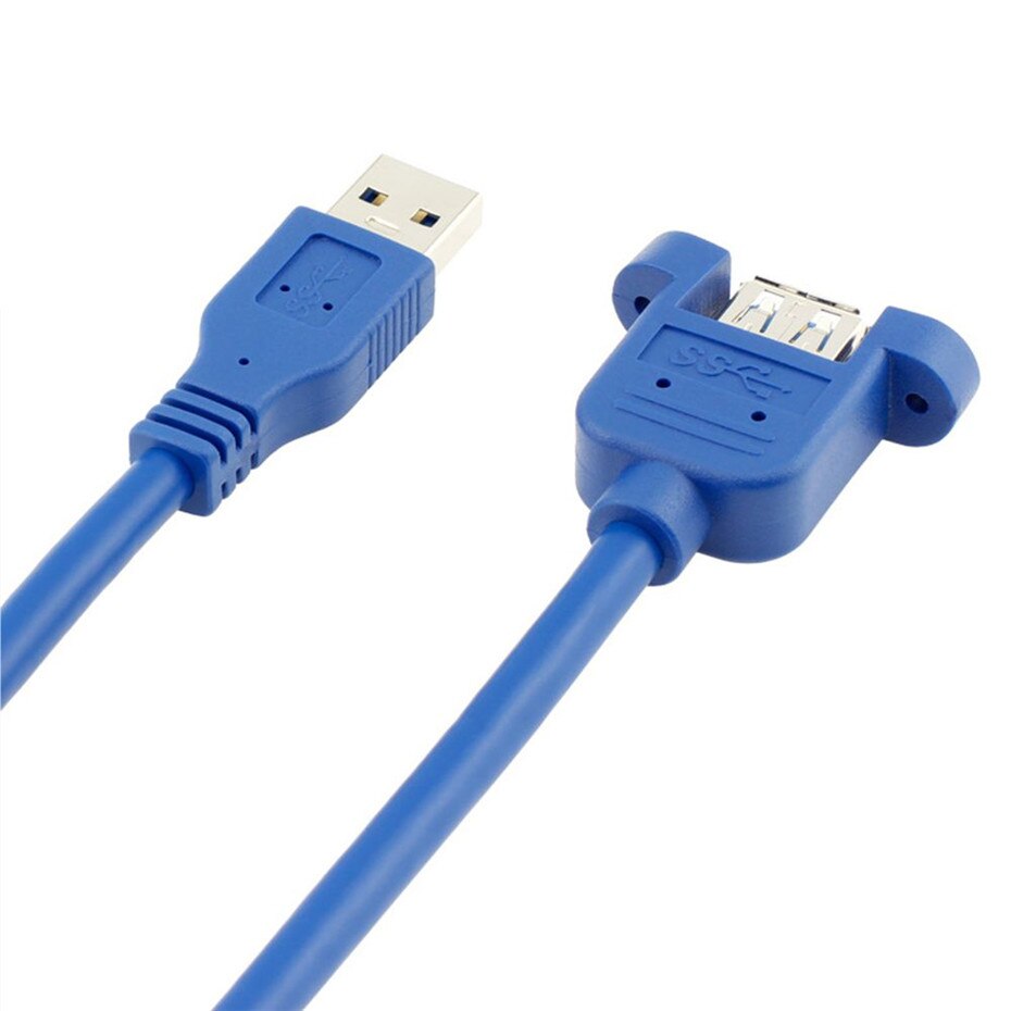 USB Cable 3.0 Extension Male to Female extender cable cord Dual Shielded  Screw Panel Mount 0.3M 0.6M 1M 1.5M 3M 5M
