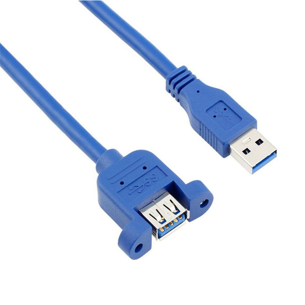 USB Cable 3.0 Extension Male to Female extender cable cord Dual Shielded  Screw Panel Mount 0.3M 0.6M 1M 1.5M 3M 5M