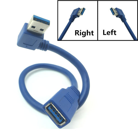 USB Extension Cable Cord Super Speed USB 3.0 Cable Male to Female Data Sync USB Extender Extension Cable 90 Degree Right Angled