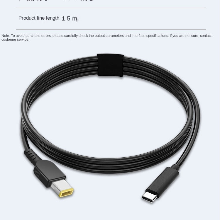 USB Type C PD Charging Cable Cord For Lenovo ThinkPad Laptop Charger 65W 20V Type C To Thinkpad DC Power Jack Adapter Cord 1.5m